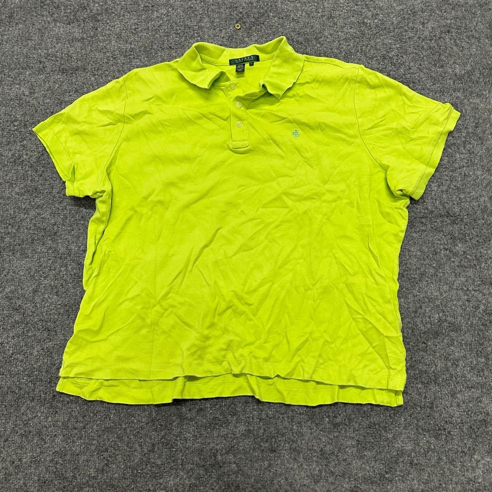 Lauren Ralph Lauren Polo Womens Size XL Lime Green Short Sleeve Classic Casual